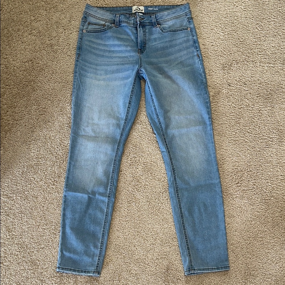 Jordache Blue Skinny Jeans with Subtle Distressing